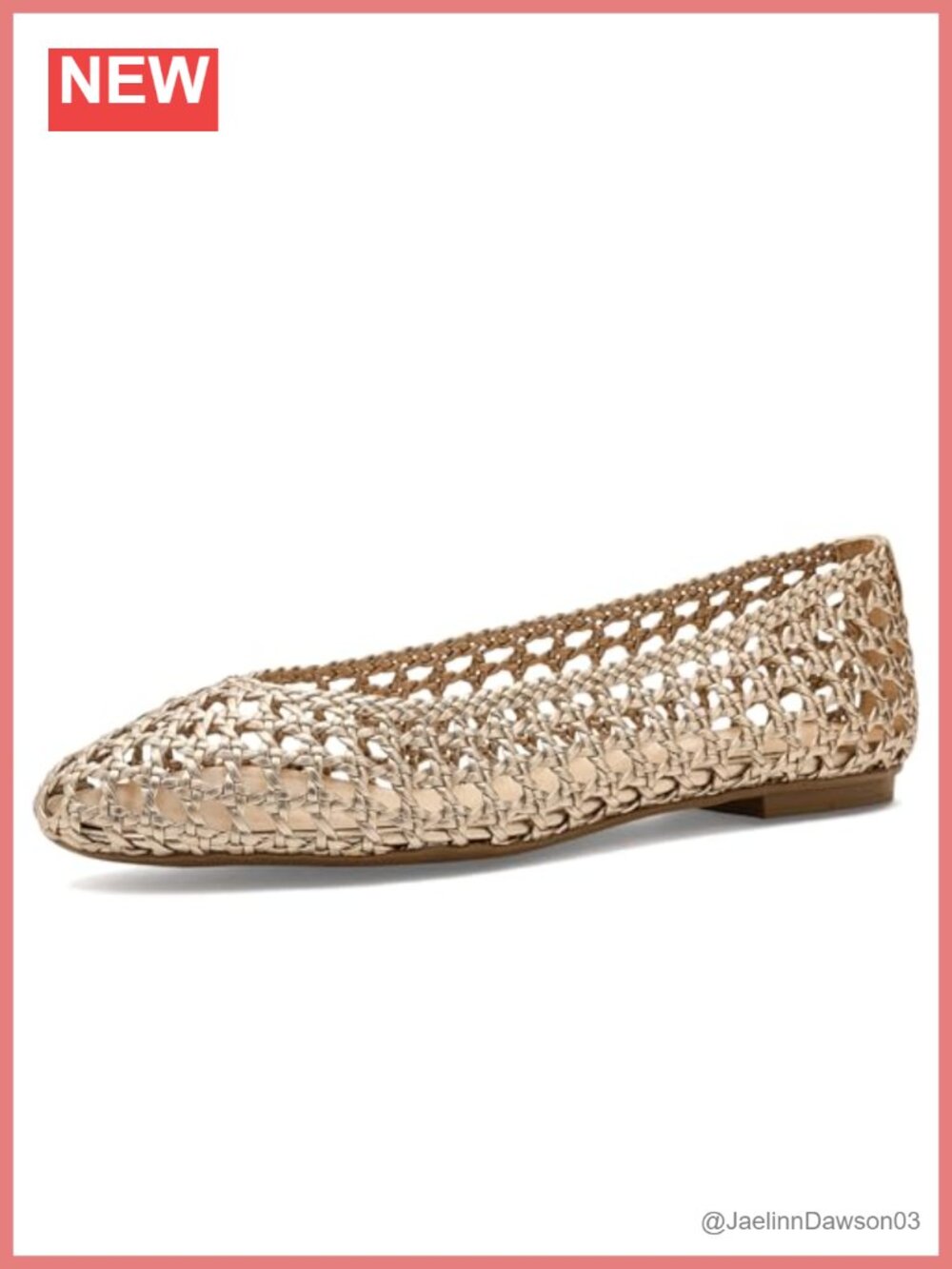 Women's Woven Leather Slip-On Ballet Flats Lightweight Almond Toe